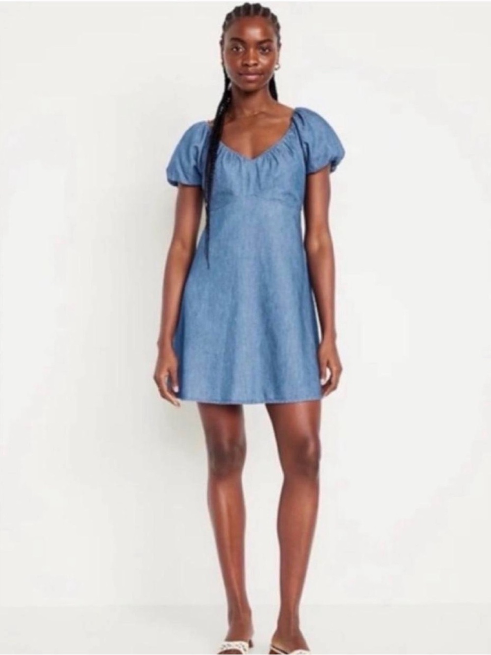 Old Navy Blue Puff-Sleeve Mini Dress